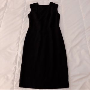 ZARA classic fitted knee length black dress